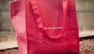 red bag with the