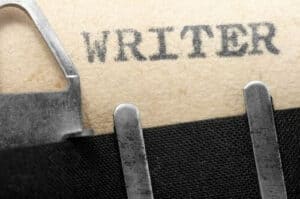old typewriter with text on it
