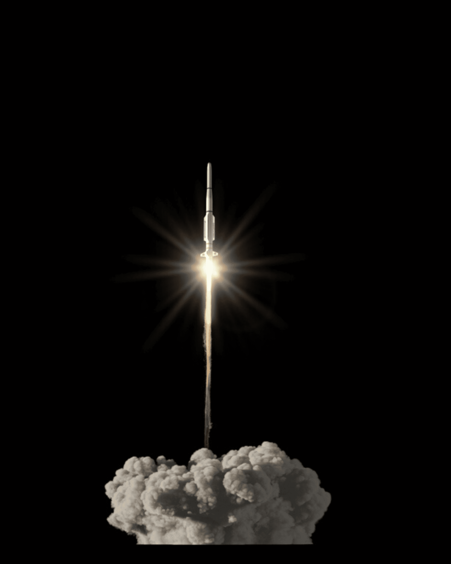A rocket taking off at night symbolizing the catalyst of a marketing agency partnership.